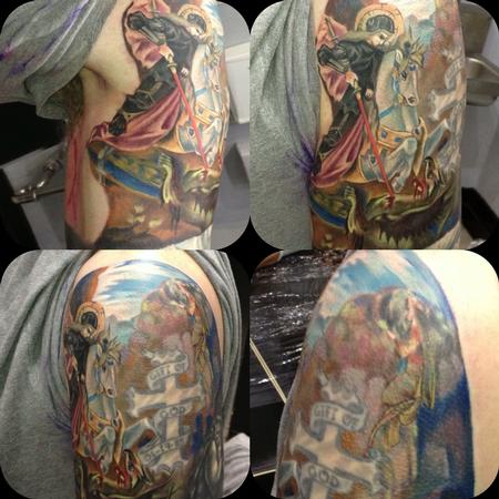 Tattoos - saint on a horse - 116441